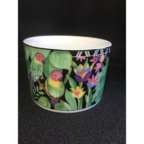 4 Magic Jungle Cups By Ultra Porcelain Sakura Toucan Leopard Tropical Rainforest - Picture 3 of 7